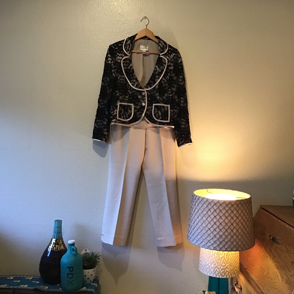 Black Lace and Cream 2 piece